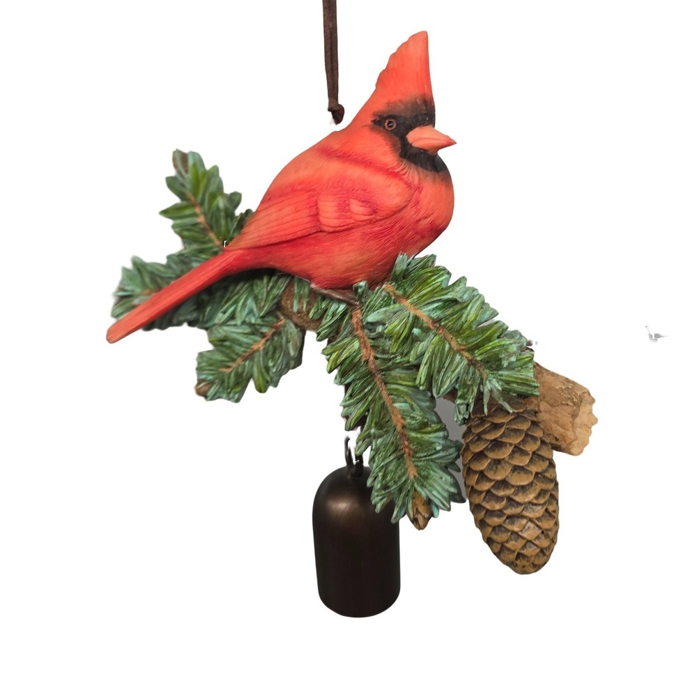 Marjolein Bastin Hallmark Cardinal Bird Pine Branch Bell Ornament Cottagecore - Picture 4 of 14